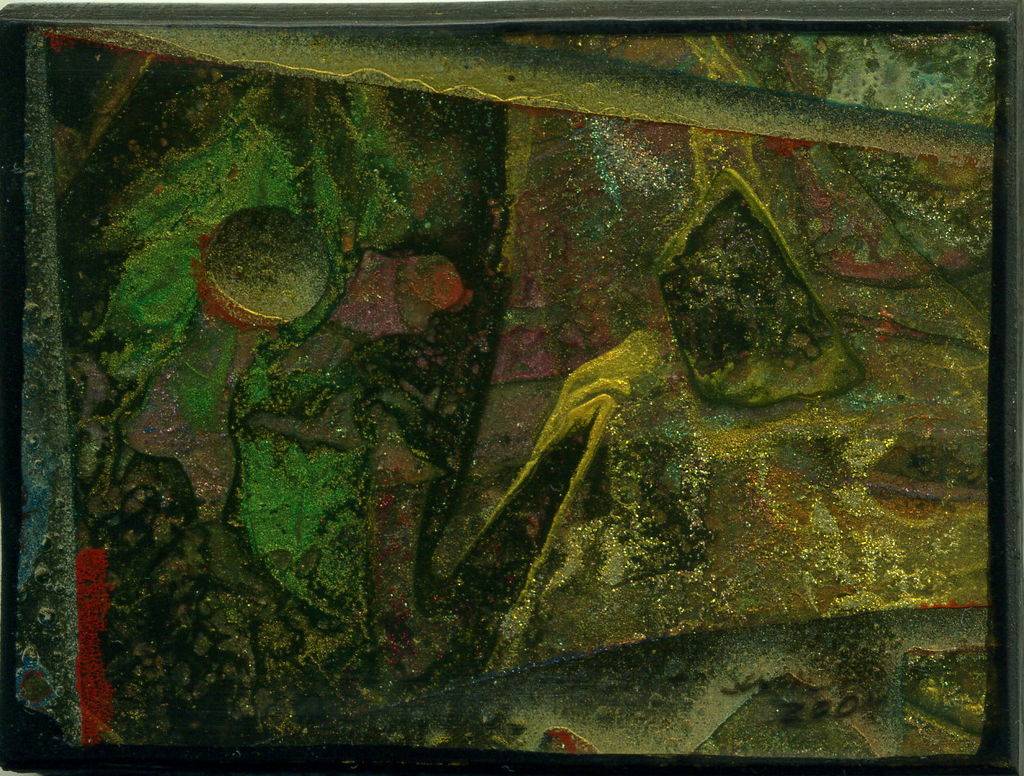 Acrylic and Lacquer on Wood Panel, 3.125in x 2.375in - 2004 